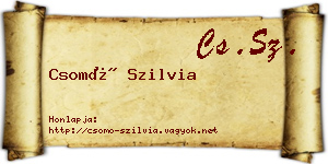 Csomó Szilvia névjegykártya